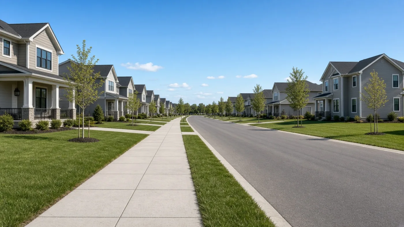 North Liberty subdivision with young street trees