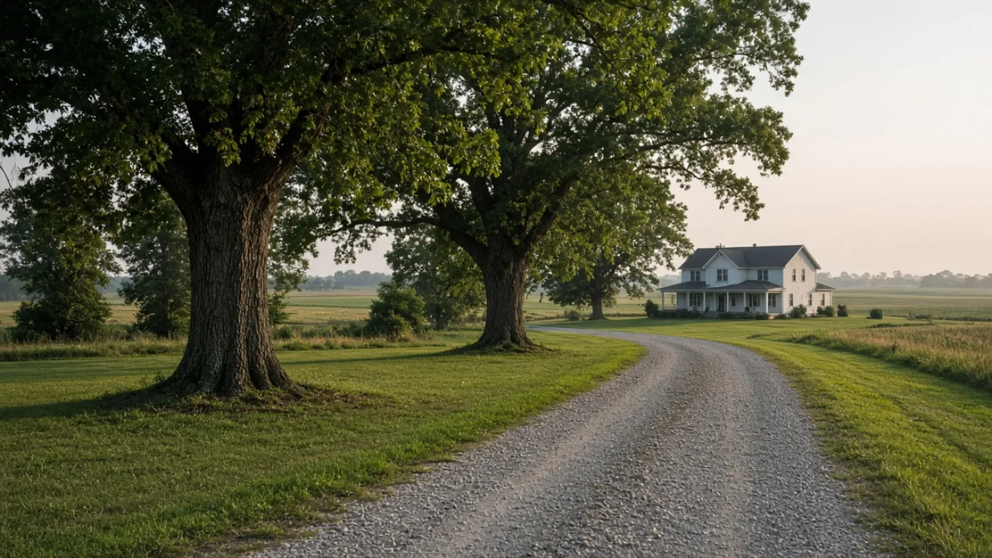 Robins Iowa acreage with mature oaks